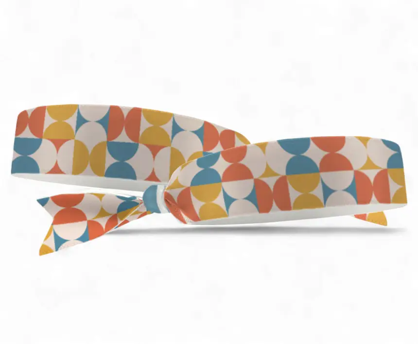 pulseras de tela personalizadas con un patrón geométrico de colores