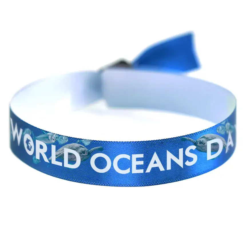 pulsera de tela personalizada del día mundial de los océanos