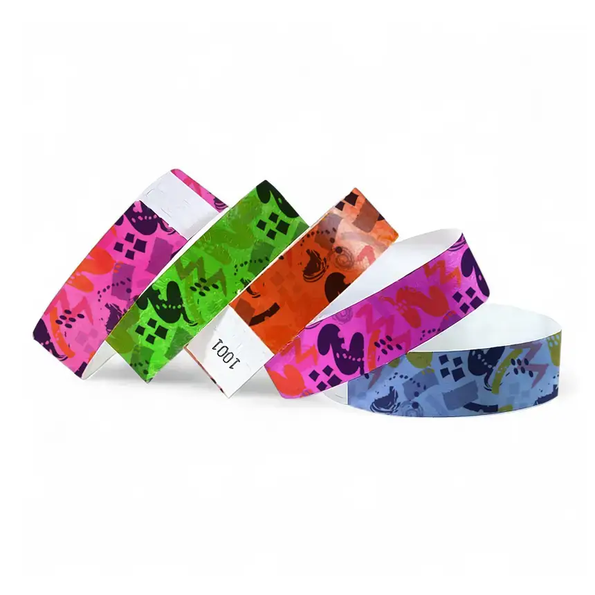 pulseras tyvek de colores personalizadas para un evento