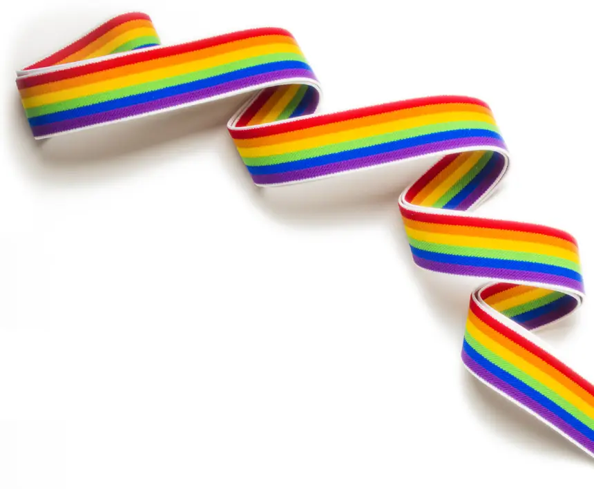 cinta ondeante con los colores LGTB